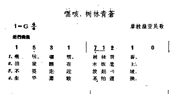 嘿咳，树林青苍(捷)_外国歌谱_词曲: 摩拉维亚民歌、杨乐云译配