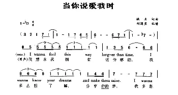 当你说爱我时_外国歌谱_词曲: 刘国星记谱