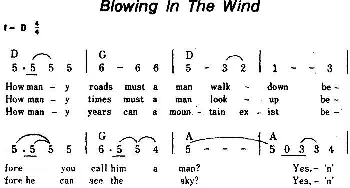 Blowing In The Wind(美国)_外国歌谱_词曲: