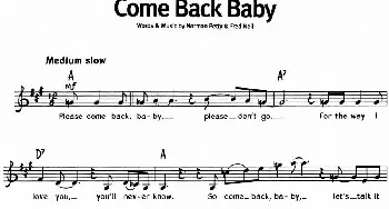 蓝调音乐：Come Back Baby_外国歌谱_词曲: