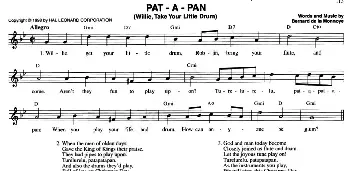 PAT - A - PAN_外国歌谱_词曲: