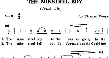 THE MINSTREL BOY(爱尔兰)_外国歌谱_词曲: