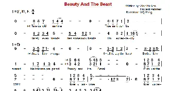 Beauty And The Beast_外国歌谱_词曲:Howard Ashman Alan Menken