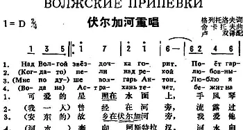 伏尔加河重唱(前苏联)_外国歌谱_词曲:格列托洛夫作词、卢双译配 舍卡托夫