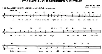 LET'S HAVE AN OLD FASHIONED CHRISTMAS_外国歌谱_词曲: