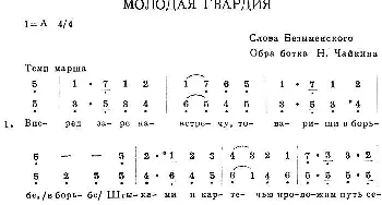 МОЛОДАЯ ГВАРДИЯ_外国歌谱_词曲: