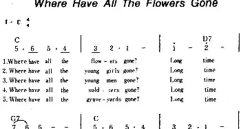 Where Have All The Flower Gone(美国)_外国歌谱_词曲: