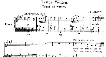 忧愁的小溪 Trube Wellen_外国歌谱_词曲: 弗雷德里克·肖邦（Frederic Chopin）