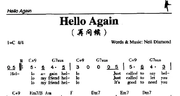 Hello Again_外国歌谱_词曲: