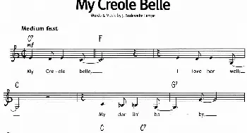 蓝调音乐：My Creole Belle_外国歌谱_词曲: