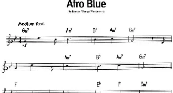 蓝调音乐：Afro Blue_外国歌谱_词曲: