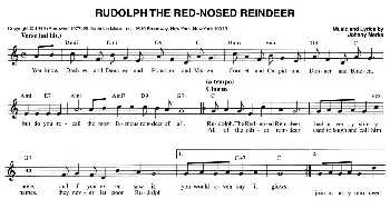 RUDOLPH THE RED-NOSED REINDEER_外国歌谱_词曲: