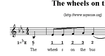 The wheels on the bus_外国歌谱_词曲: