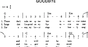 Goodbye(美国)_外国歌谱_词曲: