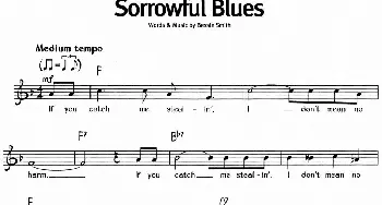 蓝调音乐：Sorrowful Blues_外国歌谱_词曲: