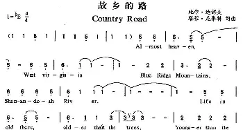 Country Road_外国歌谱_词曲: