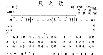 风之歌(美国)_外国歌谱_词曲:约翰·丹佛 乔·亨利