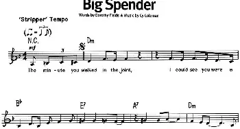 蓝调音乐：Big Spender_外国歌谱_词曲: