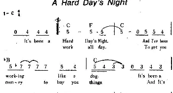 A Hard Day's Night(美国)_外国歌谱_词曲: