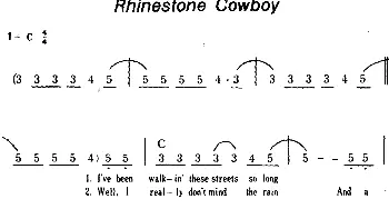 Rhinestone Cowboy(美国)_外国歌谱_词曲: