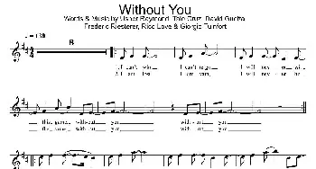 Without you(英国)_外国歌谱_词曲: