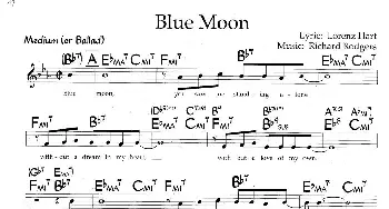 Blue Moon_外国歌谱_词曲: