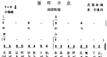 循环卡农_外国歌谱_词曲:裴言