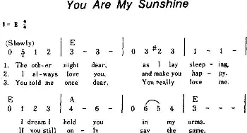 You Are My Sunshine(美国)_外国歌谱_词曲: