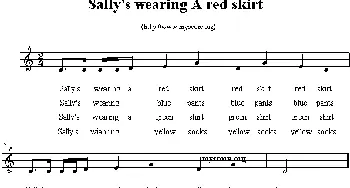 Sally's wearing a red skirt_外国歌谱_词曲: