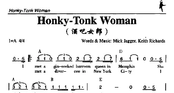 Honky-Tonk Woman_外国歌谱_词曲: