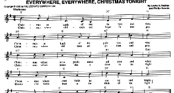 EVERYWHERE,EVERYWHERE,CHRISTMAS TONIGHT_外国歌谱_词曲: