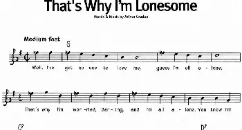 蓝调音乐：That's Why I'm Lonesome_外国歌谱_词曲: