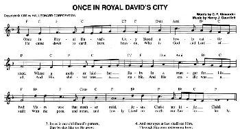 ONCE IN ROYAL DAVID'S CITY_外国歌谱_词曲: