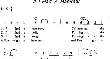 If I Had A Hammer(美国)_外国歌谱_词曲: