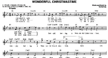 WONDERFUL CHRISTMASTIME_外国歌谱_词曲: