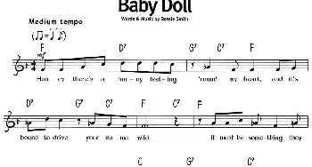 蓝调音乐：Baby Doll_外国歌谱_词曲: