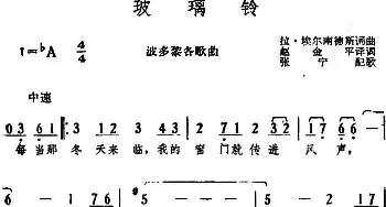 玻璃铃(波多黎各)_外国歌谱_词曲:拉·埃尔南德斯词、赵金平译词 拉·埃尔南德斯曲、张宁配歌