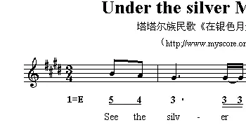 Under the silver moonlight_外国歌谱_词曲: