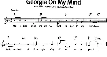 蓝调音乐：Georgia On My Mind_外国歌谱_词曲: