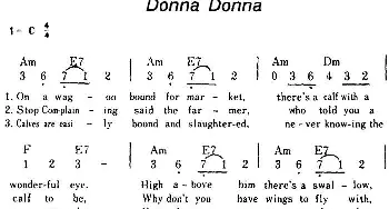 Donna Donna(美国)_外国歌谱_词曲: