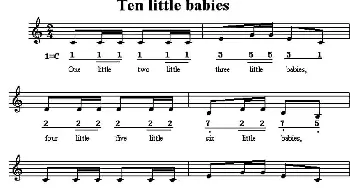 Ten little babies_外国歌谱_词曲: