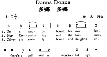 Donna Donna_外国歌谱_词曲: