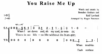 You Raise Me Up_外国歌谱_词曲: