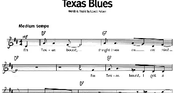 蓝调音乐：Texas Blues_外国歌谱_词曲: