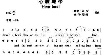 心脏地带_外国歌谱_词曲:鲍勃·迪伦、威利·尼尔森 鲍勃·迪伦、威利·尼尔森