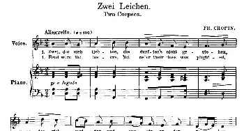 两种结局 Zwei Leichen_外国歌谱_词曲: 弗雷德里克·肖邦（Frederic Chopin）