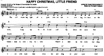 HAPPY CHRISTMAS,LITTLE FRIEND_外国歌谱_词曲: