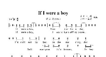 If I were a boy_外国歌谱_词曲:BC·简,托比·盖德 BC·简,托比·盖德