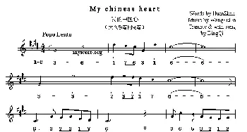 My Chinese heart_外国歌谱_词曲: