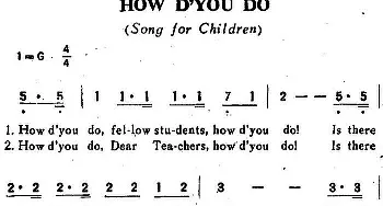 HOW D’YOU DO(英国)_外国歌谱_词曲: